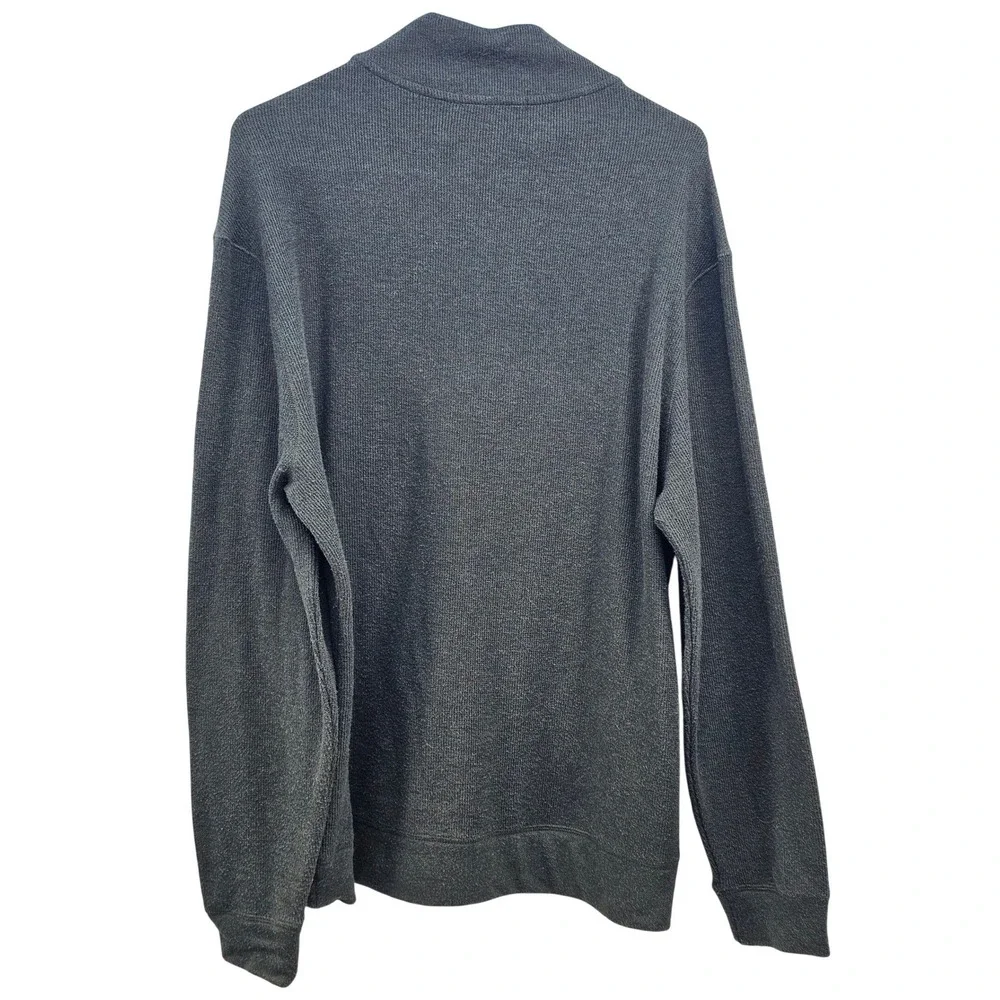 Banana Republic Mens Large Gray Blue Quarter‎ Zip Pullover Sweater 179912